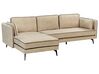 Høyrevendt hjørnesofa fløyel beige ALTAN_878504