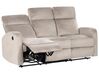 Soffa elektrisk recliner 3-sits sammet beige VERDAL_921608