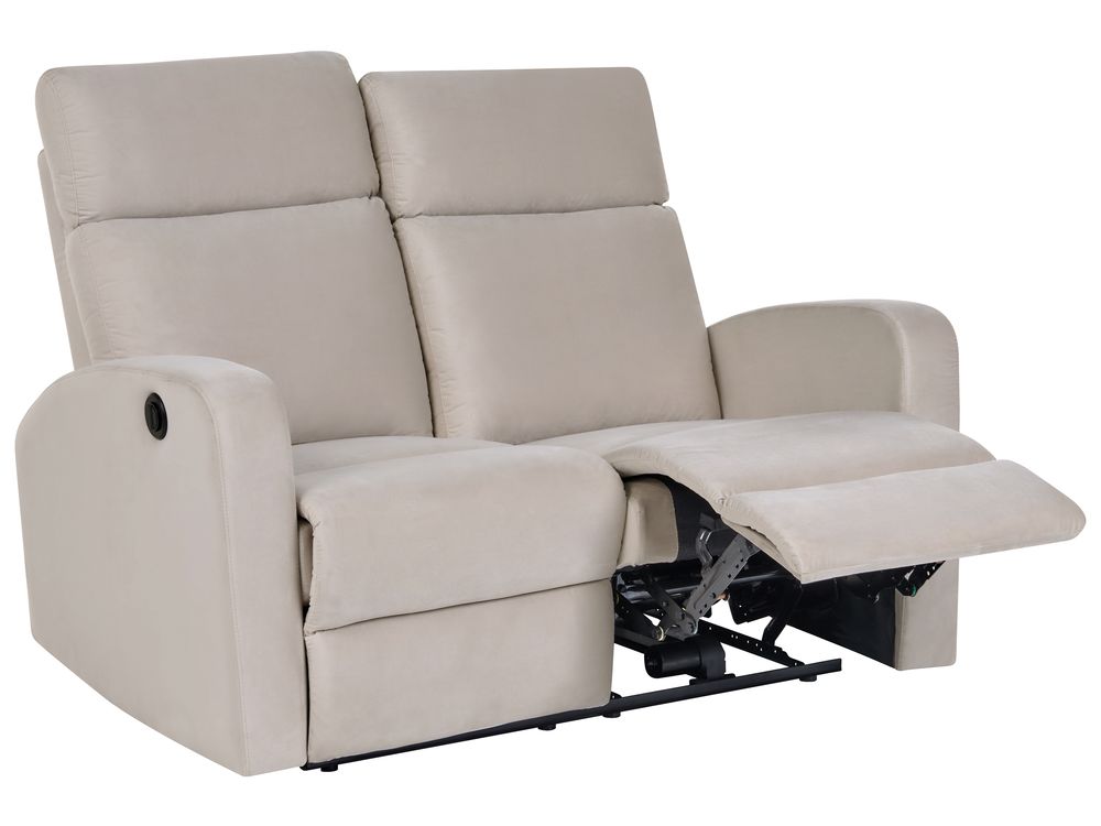 Canapé relax électrique 2 places VERDAL Velours Beige