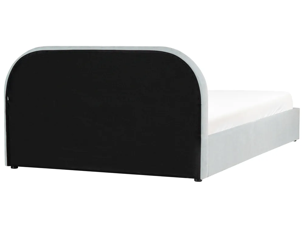 Bett mit Stauraum QUILLIEN Chenillegewebe Hellblau 160 x 200 cm_989853