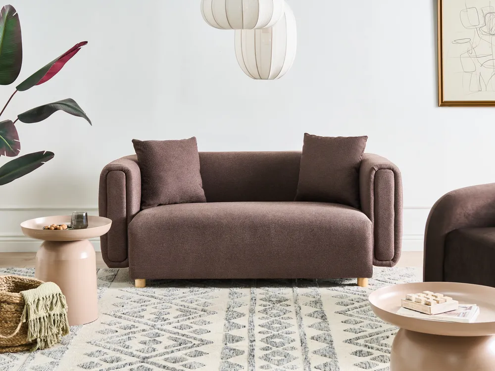 Sofa 2 Seater LILLEROD Fabric Dark Brown