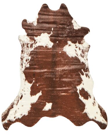Tappeto ecopelle mucca marrone e bianco 130 x 170 cm BOGONG