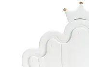 Cama infantil Coroa Veludo RUBIAN 90 x 200 cm Com luzes LED Branco_962147