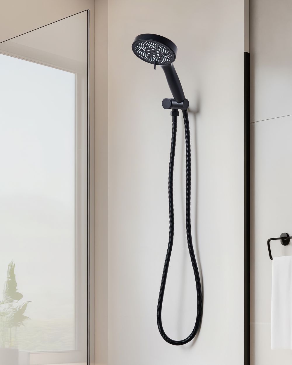 Kit de pommeau de douche avec tuyau flexible ICHMA 5 modes Noir