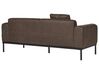 Faux Linen/Faux Leather Living Room Set Beige and Dark Brown MALMOS_931602