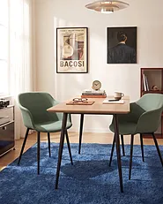 Set of 2 Dining Chairs ELIM Fabric Dark Green_1153875