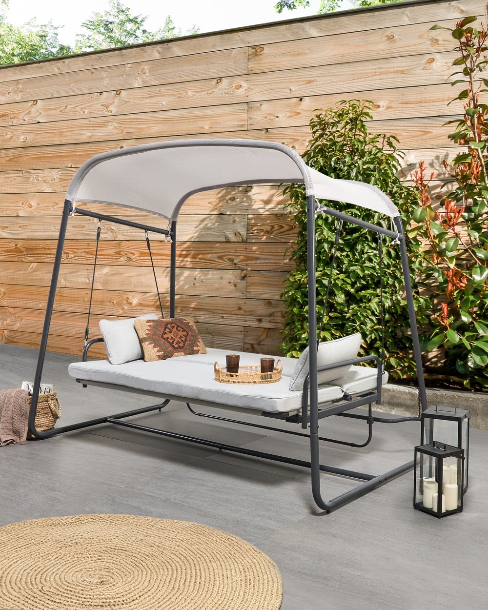 patio swing with umbrella