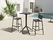 Garten Bartisch klappbar LEMNOS 60 cm 60 cm Schwarz_1174439