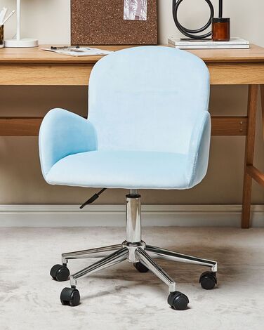 Velvet Desk Chair Light Blue PRIDDY