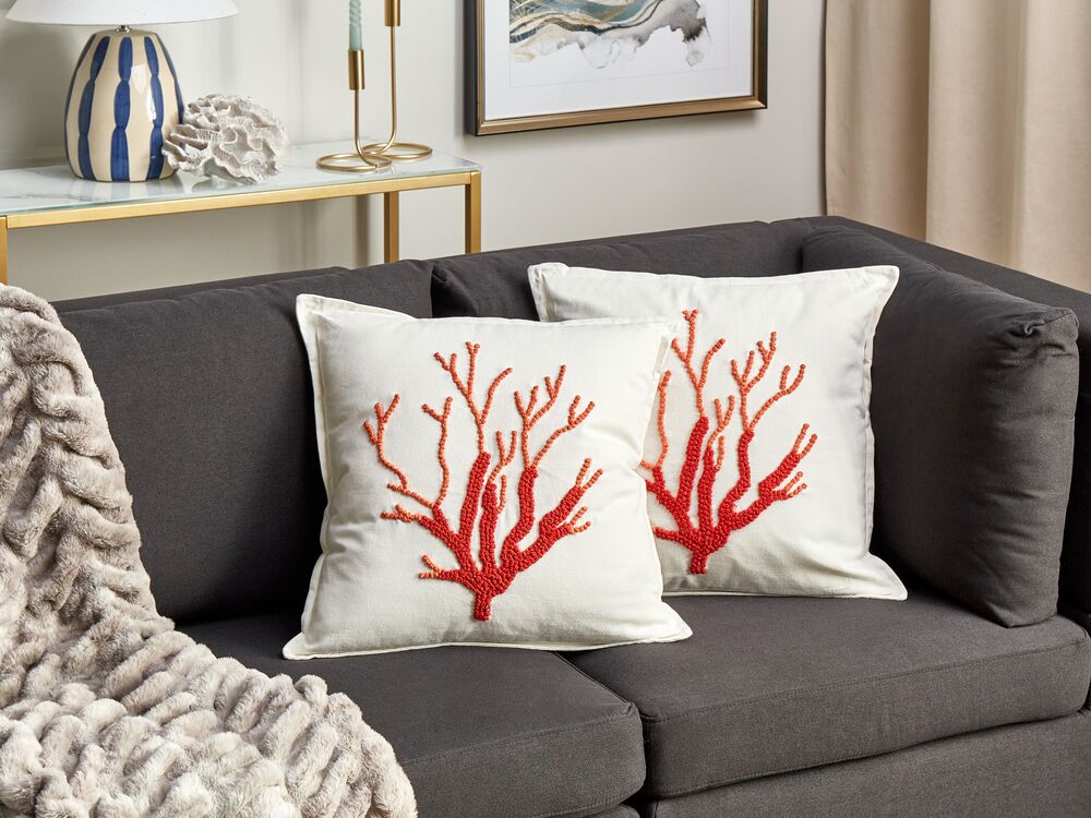 Coral and grey cushions best sale