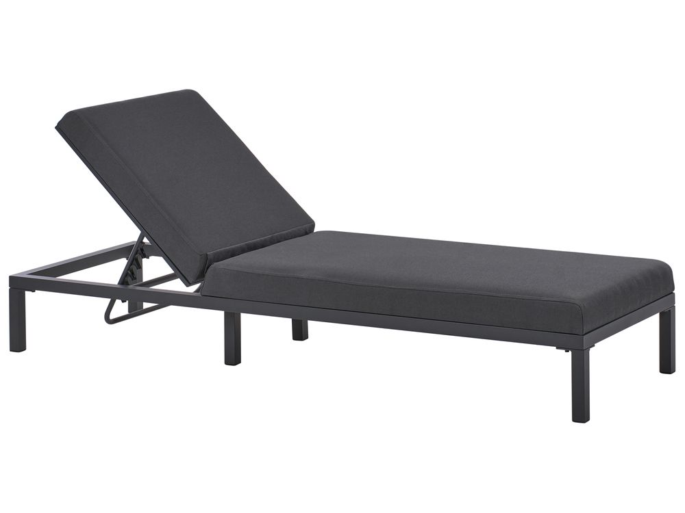 Sun Lounger LARIANO Metal Graphite Grey