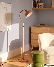 Floor Lamp LENNON Adjustable Metal Orange_1193917