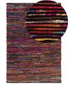 Teppich Baumwolle bunt-schwarz 140 x 200 cm abstraktes Muster Kurzflor BARTIN_487769