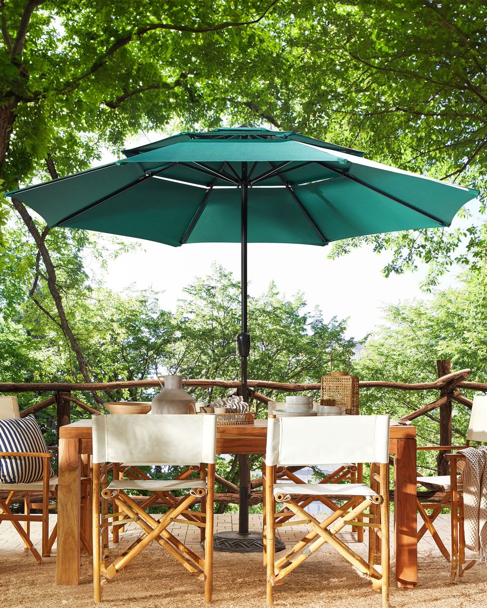 Parasol ogrodowy 285 cm BIBIONE Szmaragdowy
