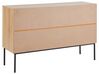 Sideboard heller Holzfarbton 3 Rattan-Türen 3 Schubladen PASCO_928313