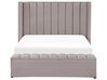 Sametová postel s lavičkou 140 x 200 cm šedá NOYERS_920482