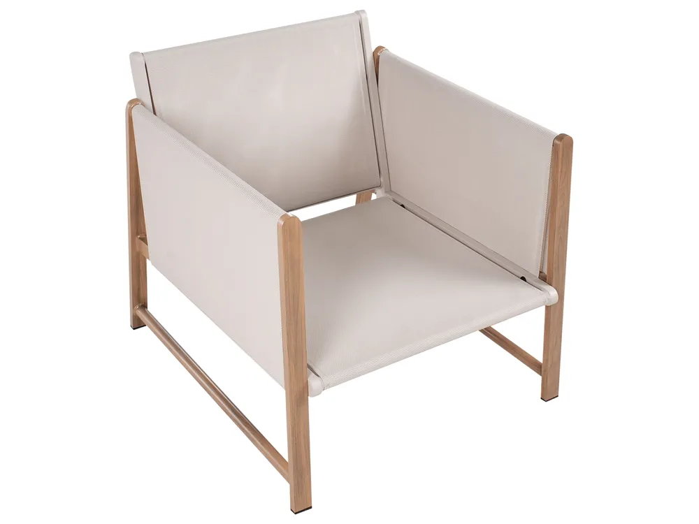 Garden Lounge Set with Table and Ottoman 5 Seater NOLA Metal Light Beige_998402