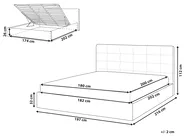Ottoman Bed LORIENT Velvet Light Grey 180 x 200 cm (EU Super King)_827075