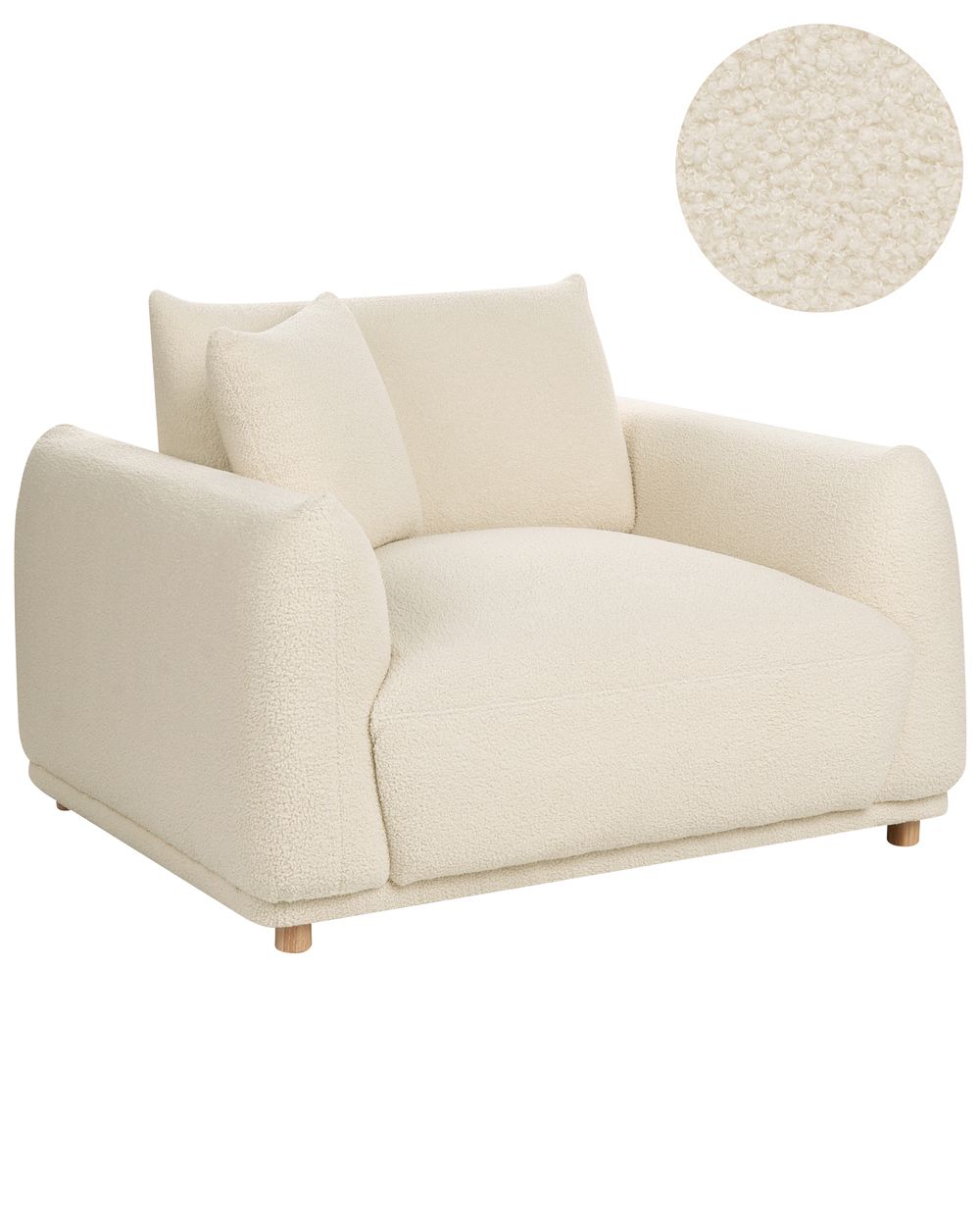 Fauteuil JUBEK Bouclé Blanc cassé