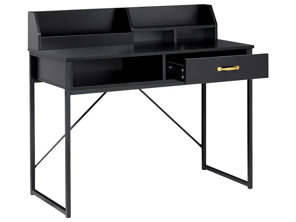Polcos íróasztal ZYRA 110 cm 50 cm Fekete_1191683