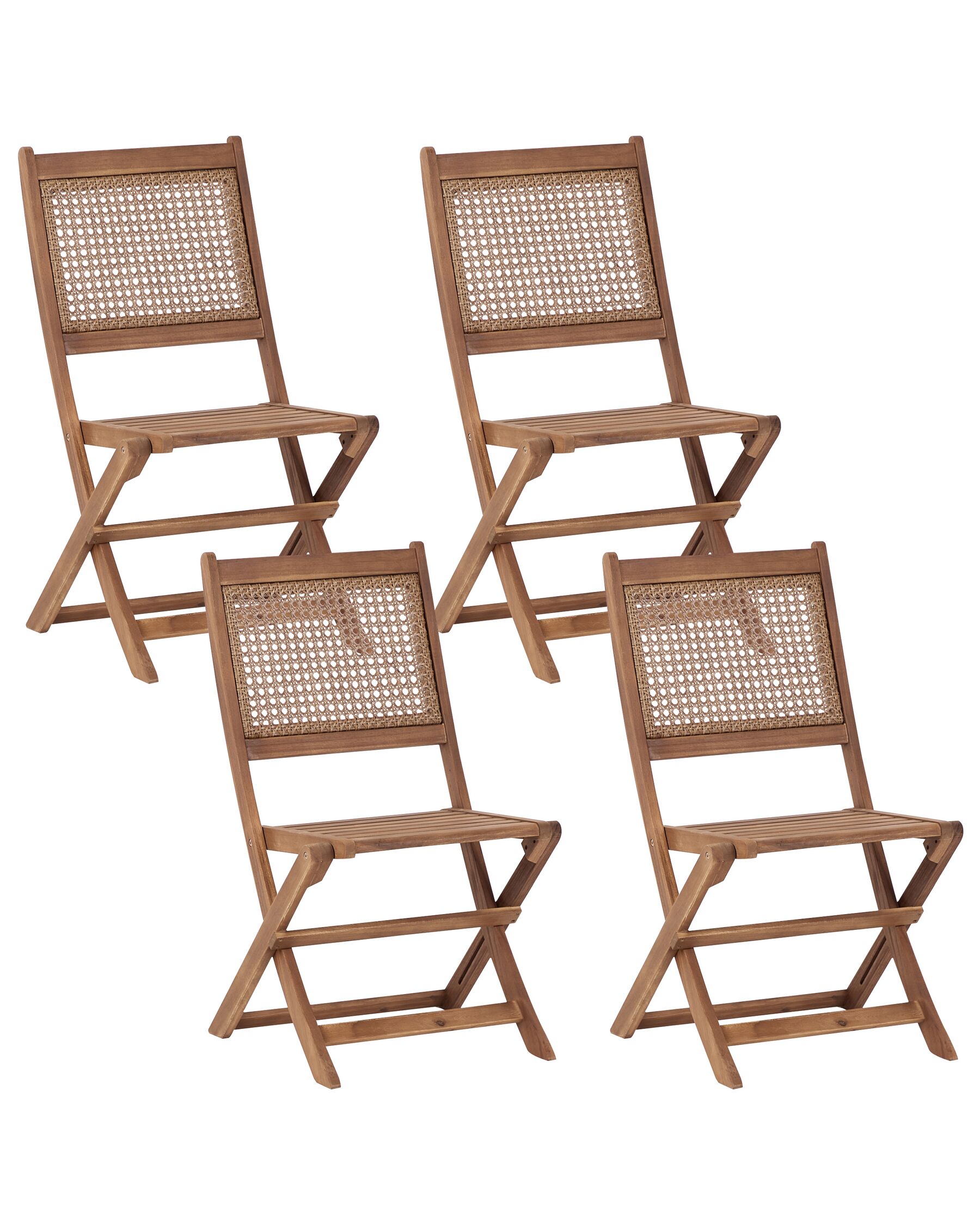 Lot de 4 chaises de jardin en bois d'acacia certifié clair PARAGGI_928459