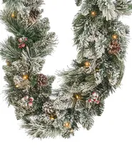 Ośnieżona świąteczna girlanda LED WHITEHORN 270 cm Biały_813256