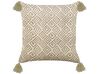 Sett med 2 pynteputer 45 x 45 cm fløyel beige SANTOLINA_838192