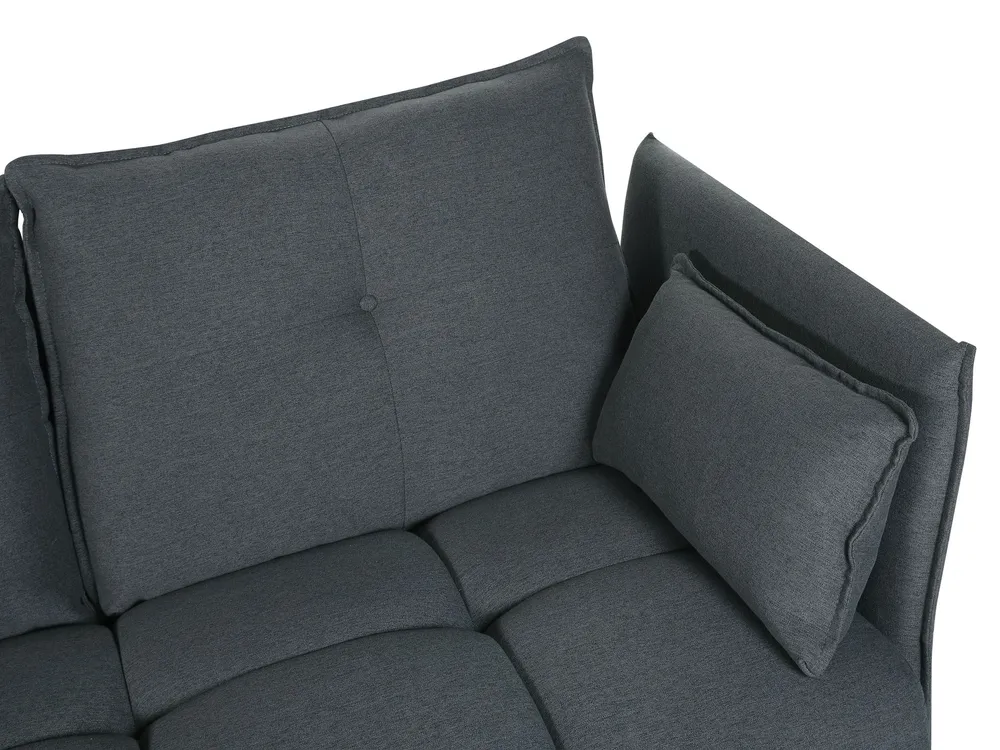 Corner Sofa 4 Seater TOMRA Fabric Graphite Grey Right Hand_848213