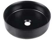 Lavabo da appoggio TEBAR ⌀ 40 cm Ceramica Nero_945468