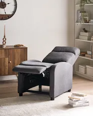 Recliner Chair EMINENCE Faux Linen Dark Grey_1029812
