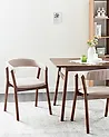 Set of 2 Dining Chairs MYLO Fabric Dark Brown/ Beige