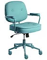 Desk Chair PARAMUS Faux Leather Turquoise