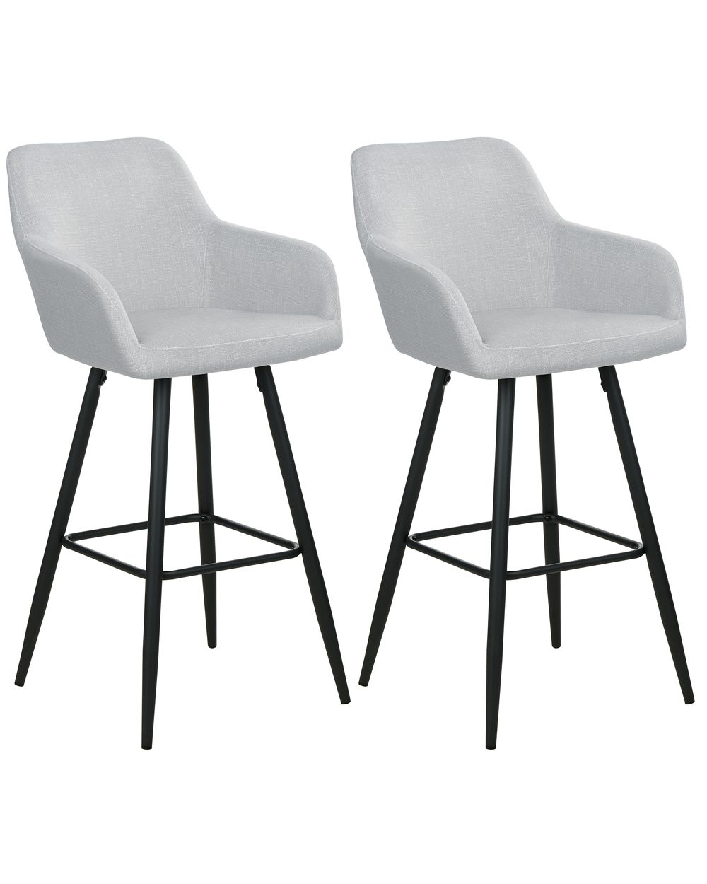 Lot de 2 chaises de bar CASMALIA Velours Gris clair