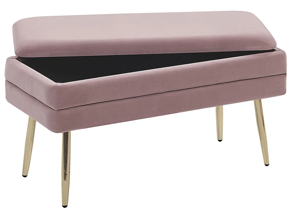 Panca contenitore imbottita DURHAM Velluto Rosa_804282