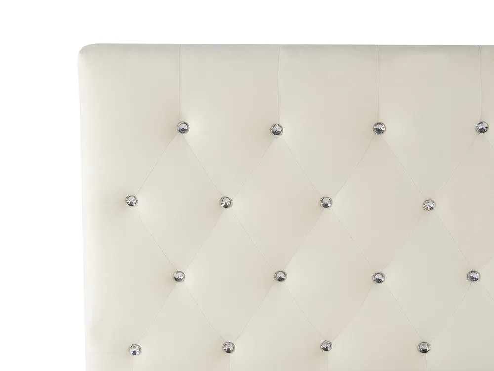 Ottoman Bed AMIENS Velvet Light Beige 180 x 200 cm (EU Super King)_791270