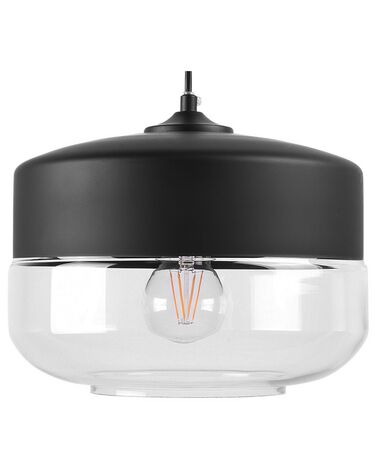 Lampe suspension noir en verre transparent MURRAY