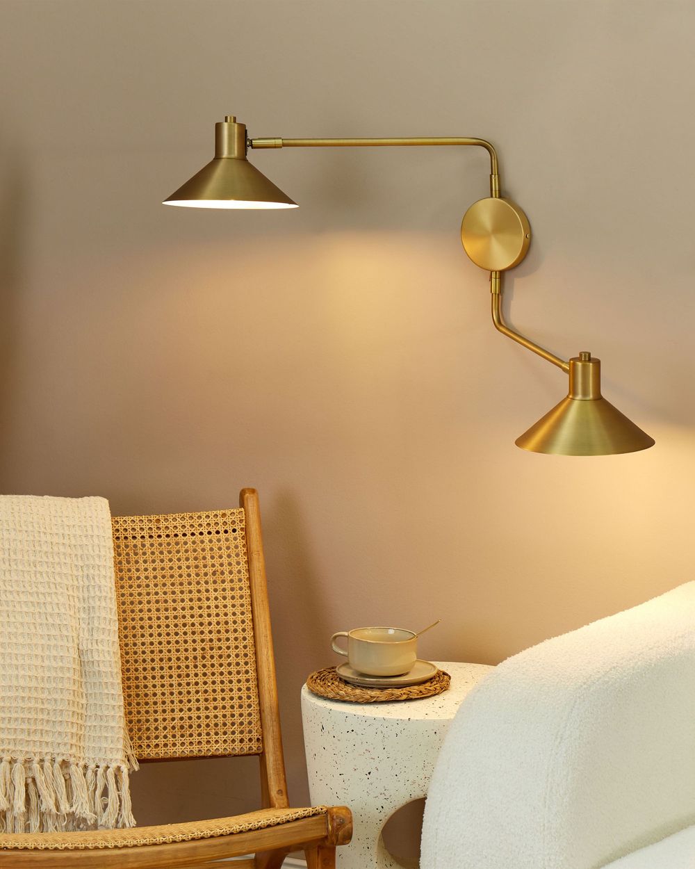 Nástěnná lampa KADASSA Nastavitelná Kov Zlatá