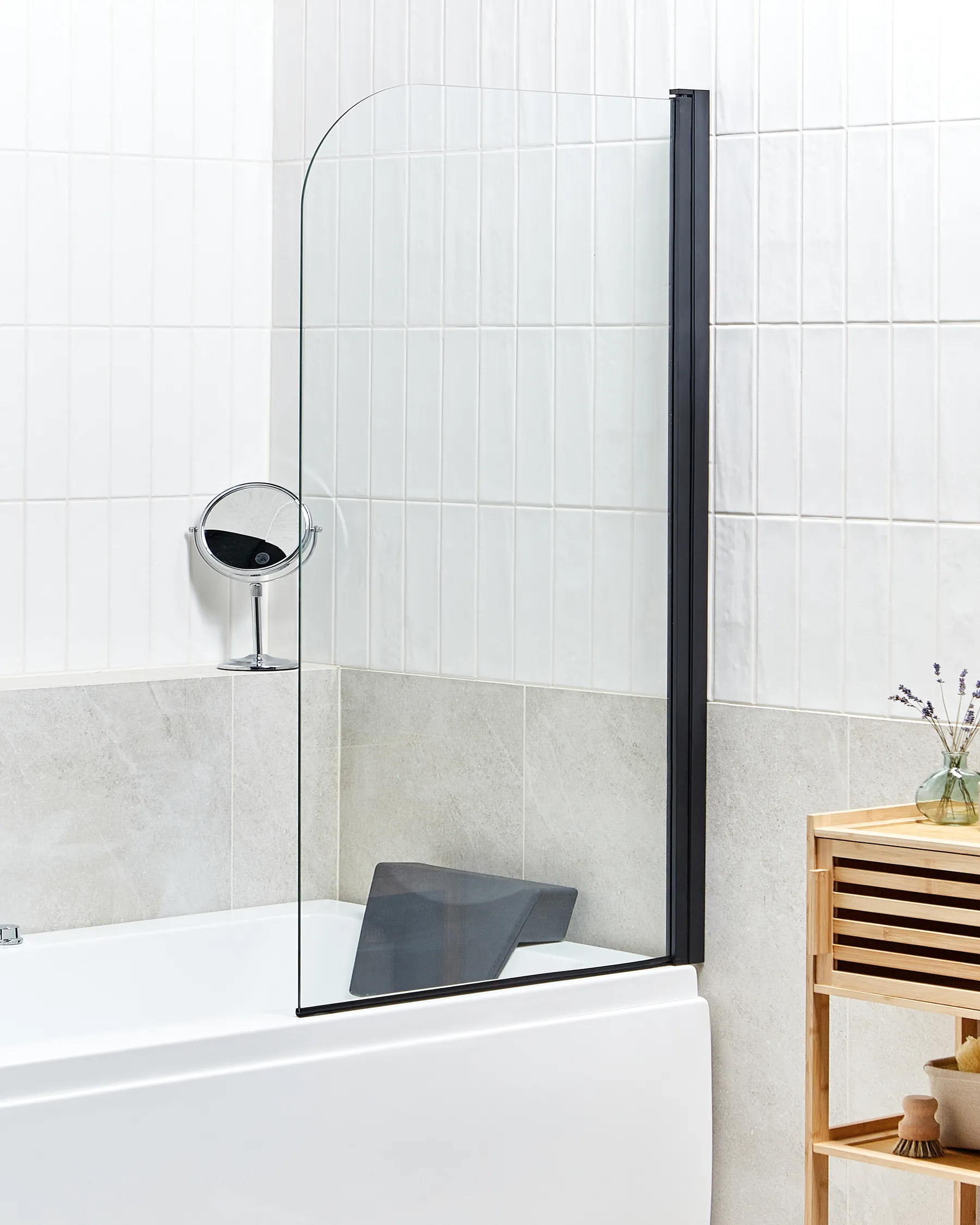 Shower Bath Screen LAPAN 1400 x 800 mm Black_944144
