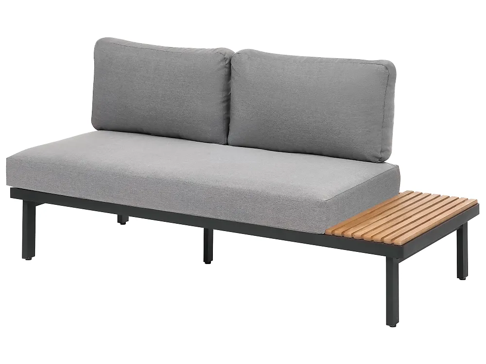 Garden Corner Sofa with Table 5 Seater FIVIZZANO Acacia Wood Dark Grey_1158794
