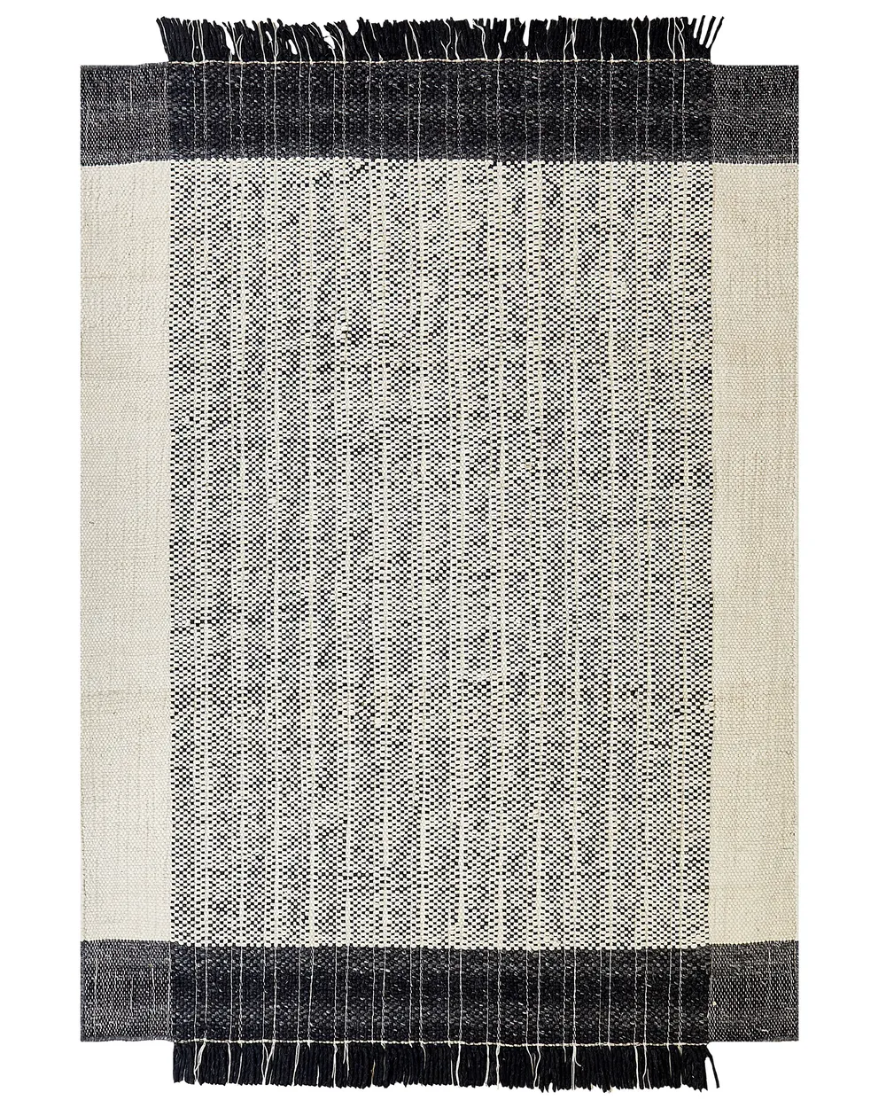 Tappeto lana bianco sporco e nero KETENLI Varie Dimensioni