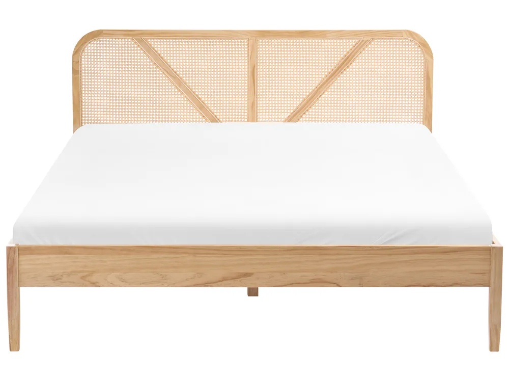 Bett mit Lattenrost Kiefernholz BELLEME 160 x 200 cm Hellbraun_1082482