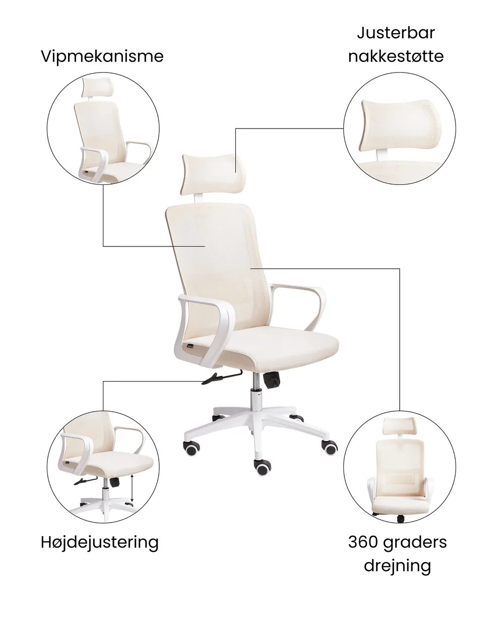 Kontorstol MONARCH Beige_1073741