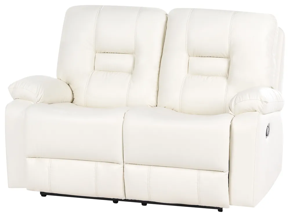 Manual Recliner Living Room Set 4 Seater BERGEN Faux Leather White_1064741