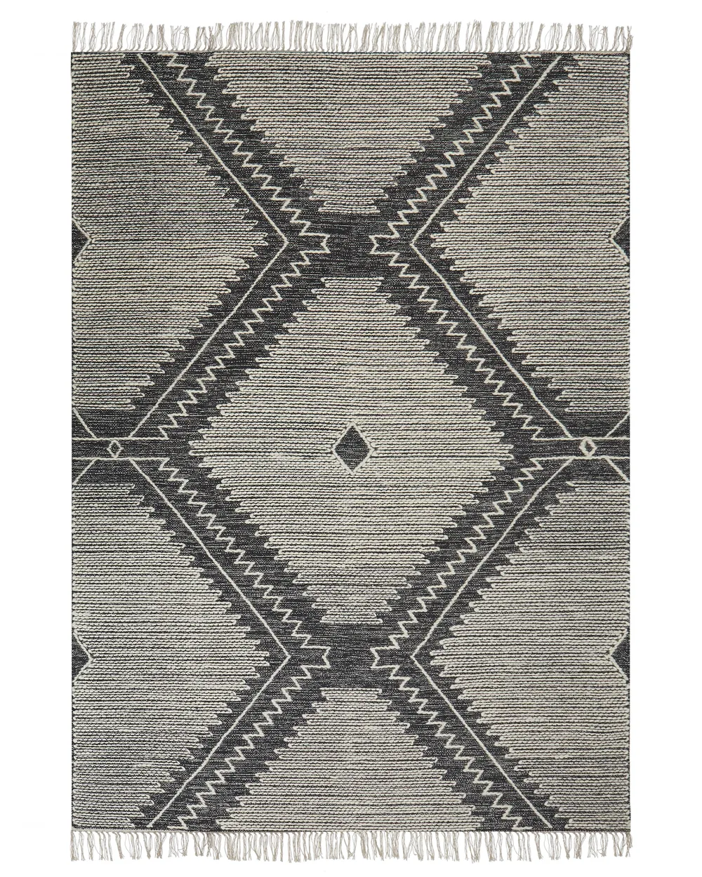 Tappeto ARBAA Nero 140 x 200 cm Cotone_848944