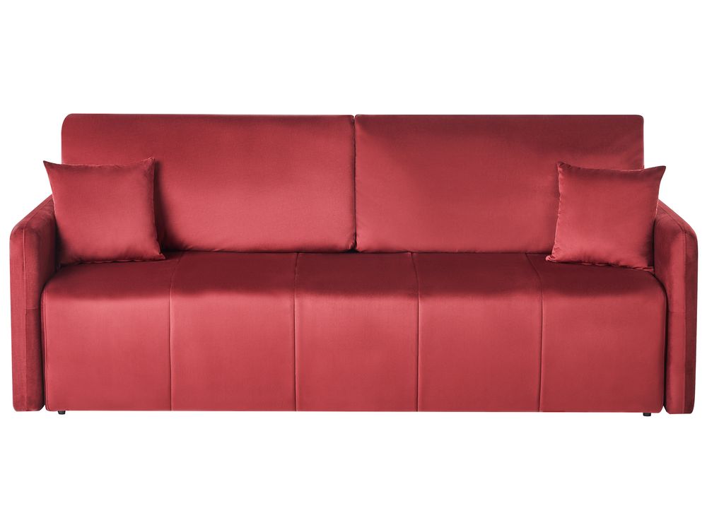 Sofá-cama 3 lugares EGGE Veludo Bordeaux