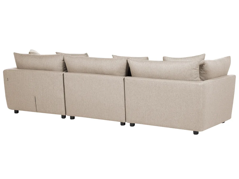 Sofa 3 Seater SIGTUNA with Ottoman Fabric Beige_896588