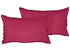Set of 2 Decorative Cushions SASSAFRAS 30 x 45 cm Linen Burgundy Solid