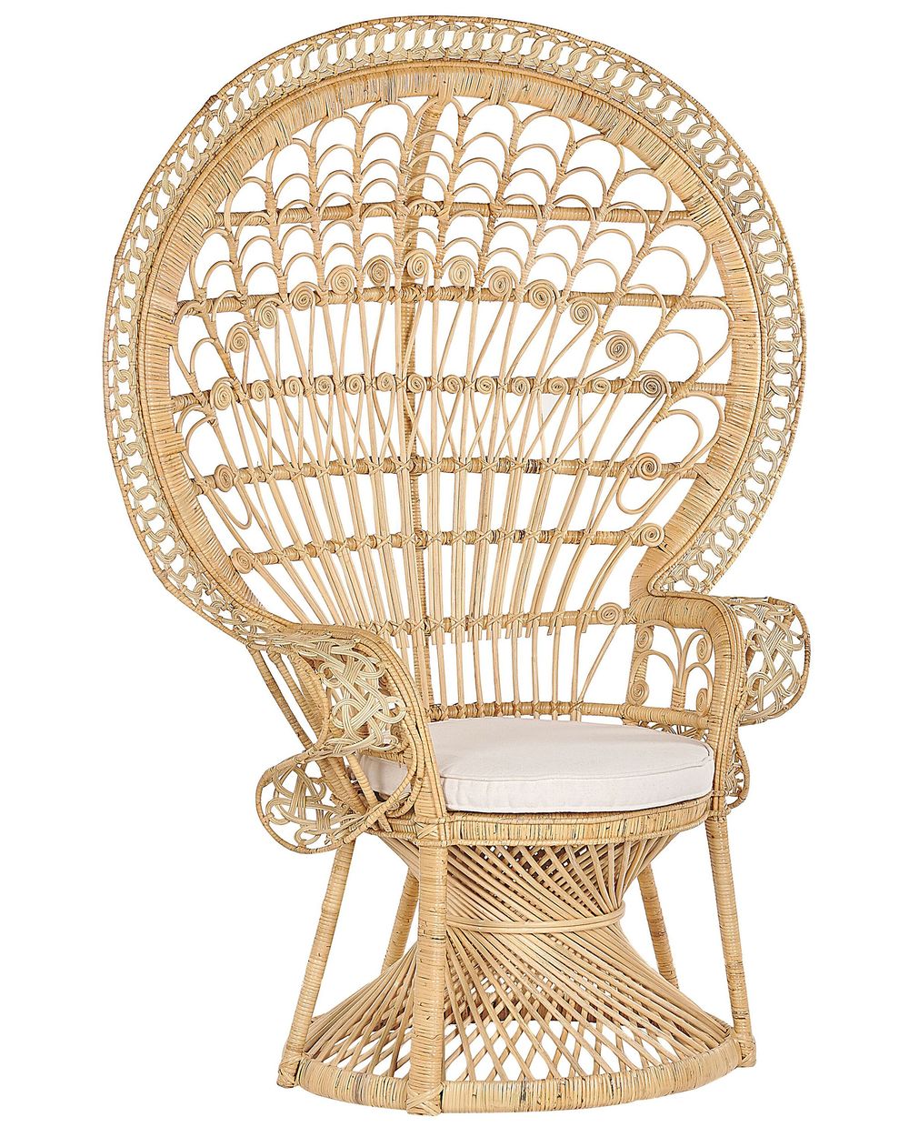 Rattan Peacock Chair Natural EMMANUELLE Beliani.cz
