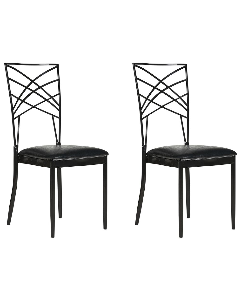 Set of 2 Dining Chairs GIRARD Metal Black