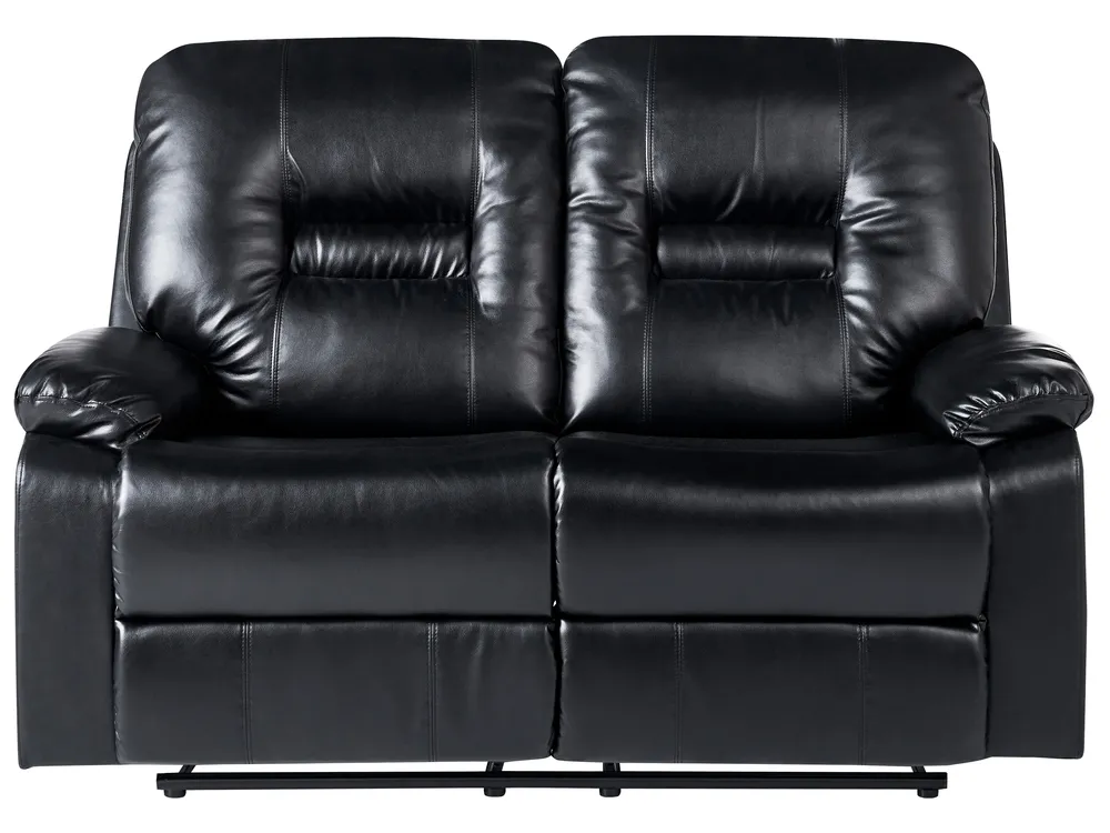 Manual Recliner Living Room Set 6 Seater BERGEN Faux Leather Black_1060582